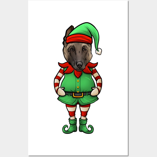 Belgian Malinois Christmas Elf Wall Art by whyitsme